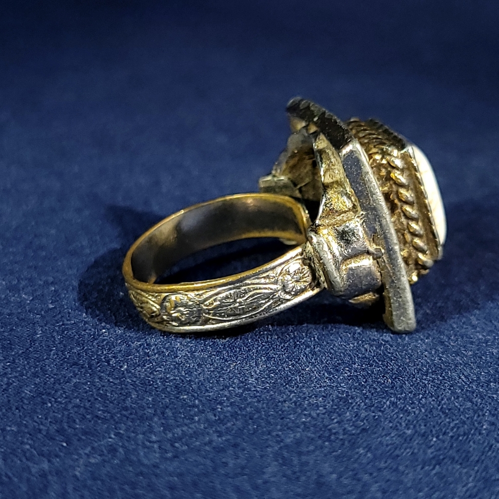 Vintage Square Multi Stone Adjustable Ring - image 3